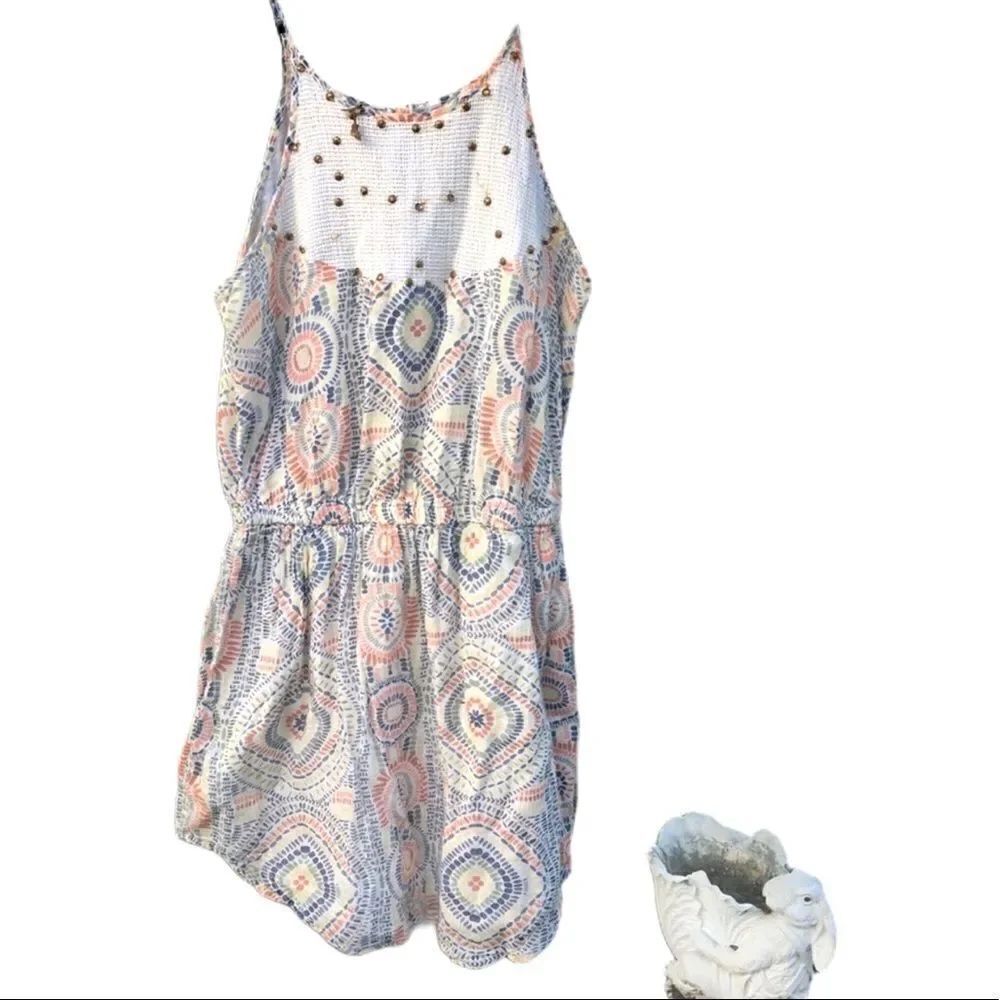 ripcurl Boho Cotton Graphic Aztec Sundress Size Small